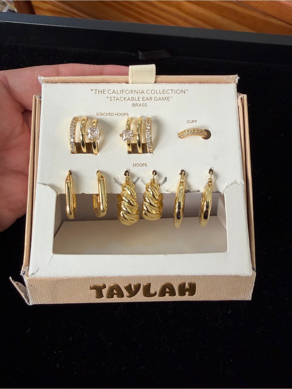Gold Stackable Hoop Earring/Cuff Set